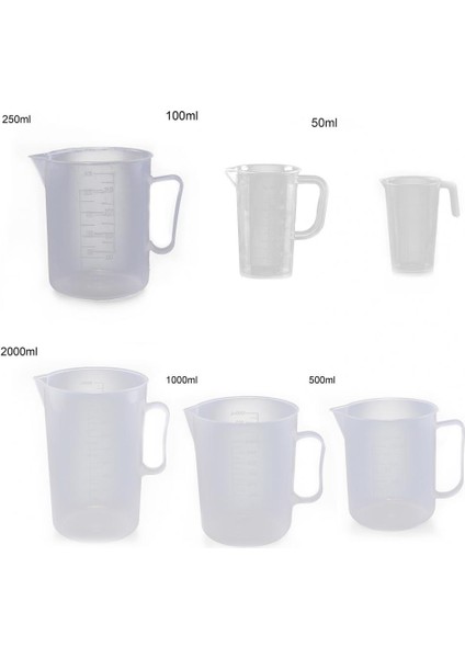 250ML 6 Stil 250ML/500ML/1000ML/2000ML/50ML/100ML Ölçüm Kabı Plastik Mezun Ölçüm Kupaları Şeffaf Kupa Ev Gereçleri Için (Yurt Dışından)