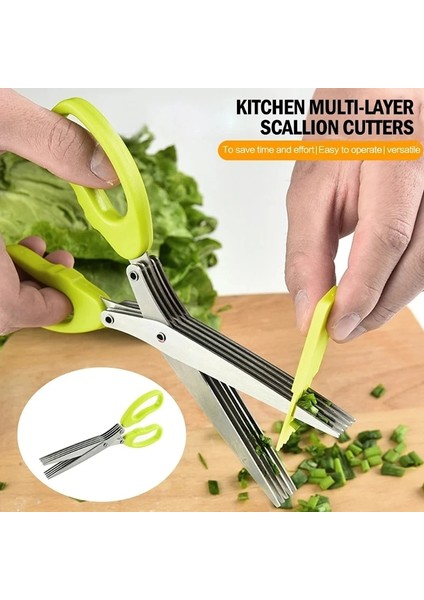 5 Kat Çok Fonksiyonlu Çok Katmanlı Yeşil Soğan Makas Paslanmaz Çelik Soğan Kesme Bıçağı Herb Deniz Yosunu Baharat Makas Mutfak Makas (Yurt Dışından) fiyatları