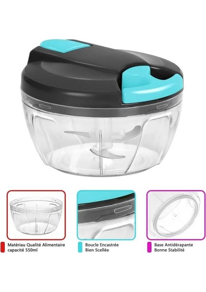 Siyah Mavi Manuel Gıda Parçalayıcı Sebze Meyve Doğrama Aracı Kaymaz El Rende Soğan Mini Ev Manuel Kıyıcı Emek Tasarrufu Mutfak Gadge (Yurt Dışından) fırsatları