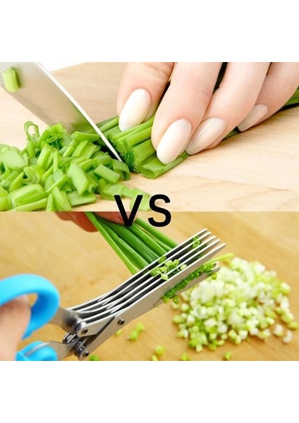 5 Katmanlar 1 Adet Çok Katmanlı Makas Paslanmaz Çelik Sebze Kesici Yeşil Soğan Herb Laver Baharat Pişirme Aracı Kesim Mutfak Aksesuarları (Yurt Dışından) fırsatları