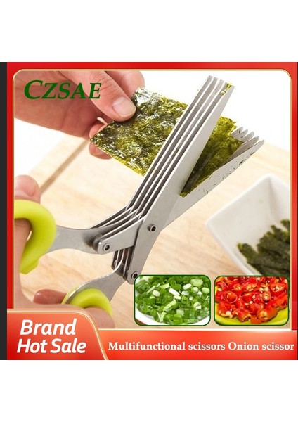 5 Katmanlar 1 Adet Çok Katmanlı Makas Paslanmaz Çelik Sebze Kesici Yeşil Soğan Herb Laver Baharat Pişirme Aracı Kesim Mutfak Aksesuarları (Yurt Dışından) indirimleri