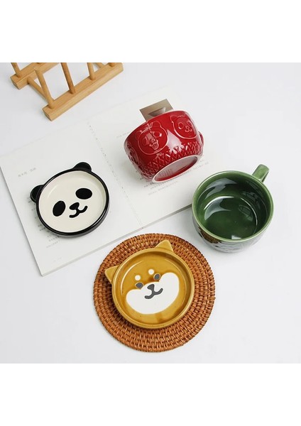 Sanhua Kedi Fincan 300 ml Japon Tarzı Karikatür Shiba Inu Panda Kahvaltı Süt Kapaklı Fincan Seramik Kahve Fincanı Ev Sevimli Çocuk Kupa Çift Kupa Ev Dekor (Yurt Dışından) modelleri