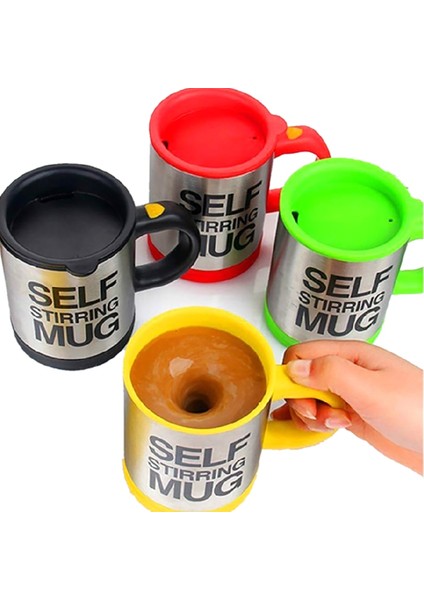 Sarı 400 ml Paslanmaz Çelik Tembel Otomatik Kendini Karıştıran Kupa Kahve Süt Suyu Karıştırma Fincan Drinkware Mutfak Yemek Aletleri (Yurt Dışından) fiyatları