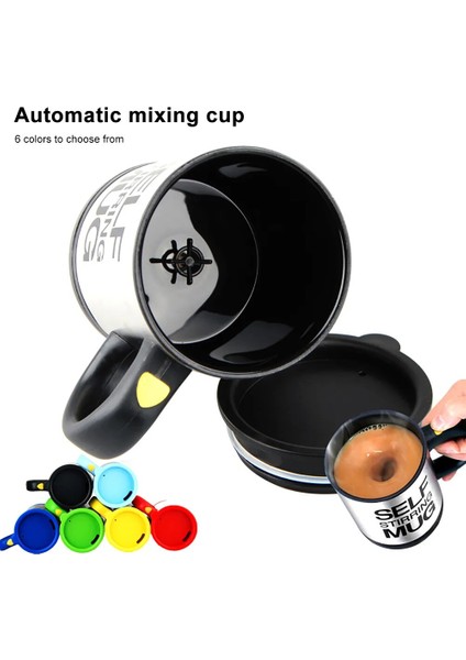 Sarı 400 ml Paslanmaz Çelik Tembel Otomatik Kendini Karıştıran Kupa Kahve Süt Suyu Karıştırma Fincan Drinkware Mutfak Yemek Aletleri (Yurt Dışından) fırsatları