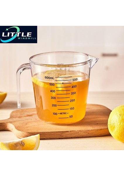 600ML 300/600/1000ML Şeffaf Mutfak Laboratuvarı Plastik Ölçüm Kabı Mezun Hacimsel Konteyner Aracı 1 Adet (Yurt Dışından)