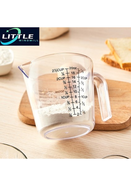 600ML 300/600/1000ML Şeffaf Mutfak Laboratuvarı Plastik Ölçüm Kabı Mezun Hacimsel Konteyner Aracı 1 Adet (Yurt Dışından)