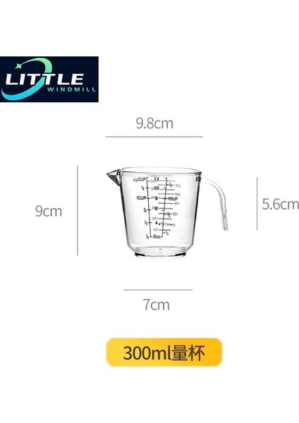 600ML 300/600/1000ML Şeffaf Mutfak Laboratuvarı Plastik Ölçüm Kabı Mezun Hacimsel Konteyner Aracı 1 Adet (Yurt Dışından)