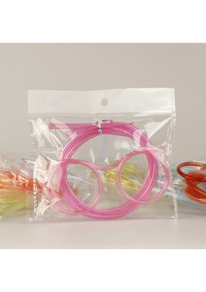 Pembe Kaprisli Gözlük Pipet Sakallı Çılgın Komik Plastik Sanat Pipetler Içecekleri Yudumlamanın Eğlenceli ve Benzersiz Yolu Mutfak Aksesuarları (Yurt Dışından)