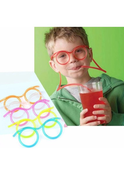 Pembe Kaprisli Gözlük Pipet Sakallı Çılgın Komik Plastik Sanat Pipetler Içecekleri Yudumlamanın Eğlenceli ve Benzersiz Yolu Mutfak Aksesuarları (Yurt Dışından)