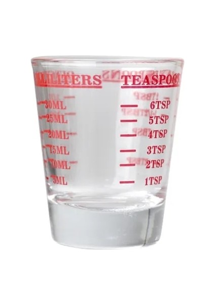 Kırmızı Ölçek 45ML Ölçekli 30ML/45ML/60ML Ölçüm Atışı Ölçüm Kabı Espresso Shot Ölçüm Sürahisi Ons Bardak Ölçeği Cam Bakeware Ölçme Aletleri Teraziler (Yurt Dışından)