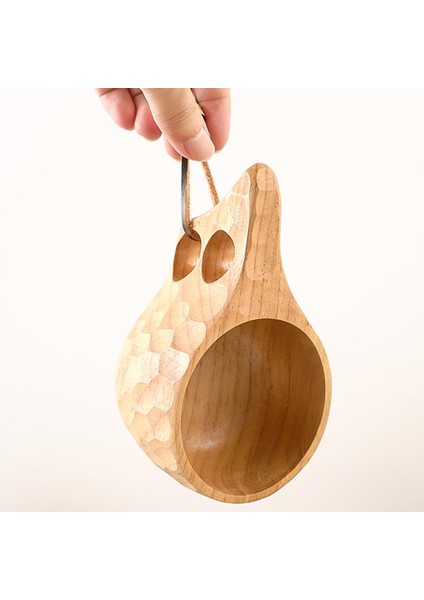F El Yapımı Iskandinav Kuksa Ahşap Bardak Taşınabilir Kauçuk Ahşap Kahve Kupa Açık Seyahat Kamp Çay Süt Su Bardağı Ahşap Içme Bardağı (Yurt Dışından)