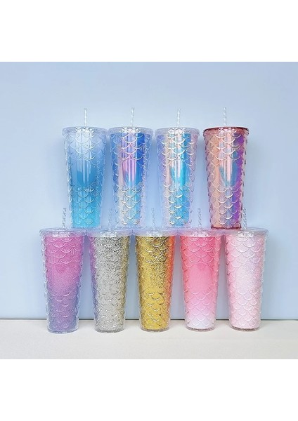 G Dıy 710 ml 24 Oz Balık Terazisi Tumbler Kapaklı Kupa Saman Balık Terazisi Fincan Elmas Içme Buz Kahve Fincanı Çift Duvar Balık Pulu Fincan (Yurt Dışından) fiyatları