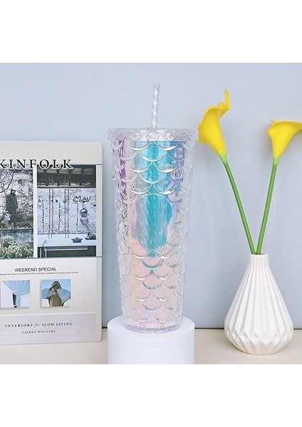 G Dıy 710 ml 24 Oz Balık Terazisi Tumbler Kapaklı Kupa Saman Balık Terazisi Fincan Elmas Içme Buz Kahve Fincanı Çift Duvar Balık Pulu Fincan (Yurt Dışından) indirimleri