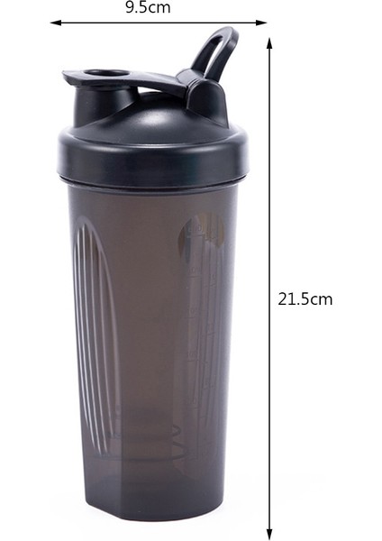 600 ml Siyah 600 ml Taşınabilir Protein Tozu Çalkalayıcı Şişe Spor Salonu Fitness Eğitimi Için Sızdırmaz Su Şişesi Spor Çalkalayıcı Ölçekli Karıştırma Fincan (Yurt Dışından)