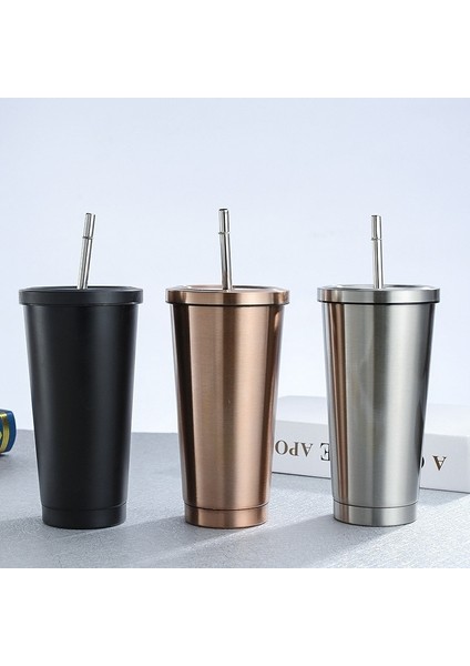 Altın 500ML 500ML Paslanmaz Çelik Kahve Kupa Termo Kapaklı Kupa Bira Kupaları Çay Bardağı Termos Metal Bardak Içecek Saman Seyahat Bardakları (Yurt Dışından) fiyatları