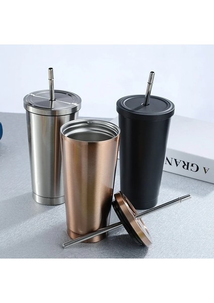 Altın 500ML 500ML Paslanmaz Çelik Kahve Kupa Termo Kapaklı Kupa Bira Kupaları Çay Bardağı Termos Metal Bardak Içecek Saman Seyahat Bardakları (Yurt Dışından) modelleri