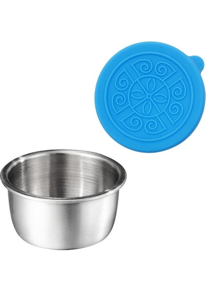 BLUE-50ML Salata Sosu Kabı 6x2.5 Oz Paslanmaz Çelik Küçük Baharat Kabı Kapaklı Sızdırmaz Çocuklar Için Öğle Yemeği Kapları Kutusu (Yurt Dışından)