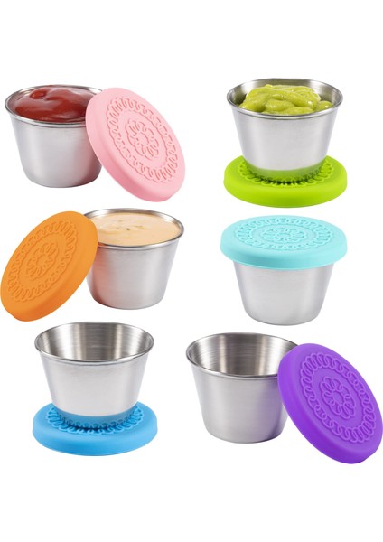 BLUE-50ML Salata Sosu Kabı 6x2.5 Oz Paslanmaz Çelik Küçük Baharat Kabı Kapaklı Sızdırmaz Çocuklar Için Öğle Yemeği Kapları Kutusu (Yurt Dışından) modelleri