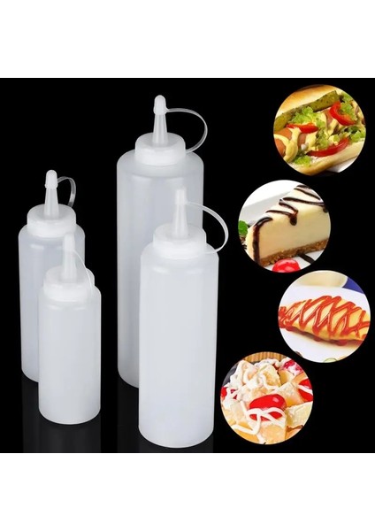 Wei 24 Oz Çeşni Sıkma Şişeleri Ketçap Hardal Mayo Sıcak Soslar Zeytinyağı Şişeleri Mutfak Gadget Kek Dekorasyon Aracı (Yurt Dışından)