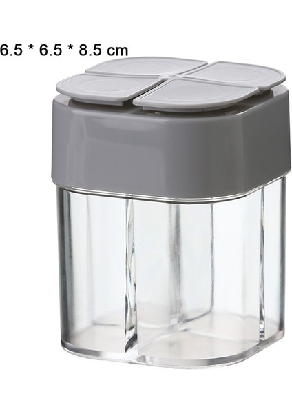 Gri-4 In 1 5 In 1 Baharat Kutusu Kapaklı Şeffaf Tuz Biber Baharat Kavanoz Kombinasyonu Baharat Dispenseri Saklama Kabı Mutfak Alet (Yurt Dışından)