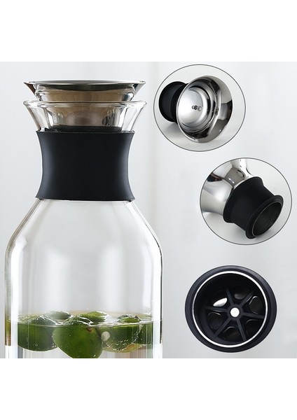 1000 ml B Isıya Dayanıklı Cam Su Sürahi Otomatik Açılır Paslanmaz Çelik Kapaklı Sıcak ve Soğuk Meyve Suyu Içecek Çay Için Temiz Su Sürahi (Yurt Dışından) fırsatları