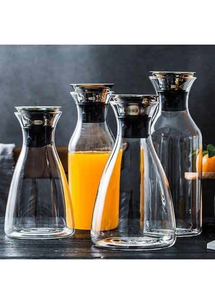 1000 ml B Isıya Dayanıklı Cam Su Sürahi Otomatik Açılır Paslanmaz Çelik Kapaklı Sıcak ve Soğuk Meyve Suyu Içecek Çay Için Temiz Su Sürahi (Yurt Dışından) indirimleri