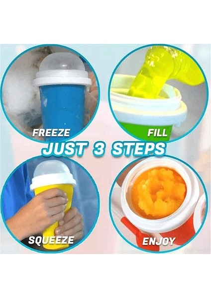 Yeşil Slushie Yapımcısı Bardak Hızlı Smoothies Kupası Soğutma Kupası Çift Katmanlı Sıkma Bardağı Slushy Yapımcısı Ev Yapımı (Yurt Dışından)