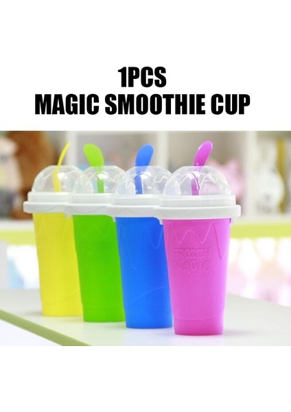 Yeşil Slushie Yapımcısı Bardak Hızlı Smoothies Kupası Soğutma Kupası Çift Katmanlı Sıkma Bardağı Slushy Yapımcısı Ev Yapımı (Yurt Dışından)