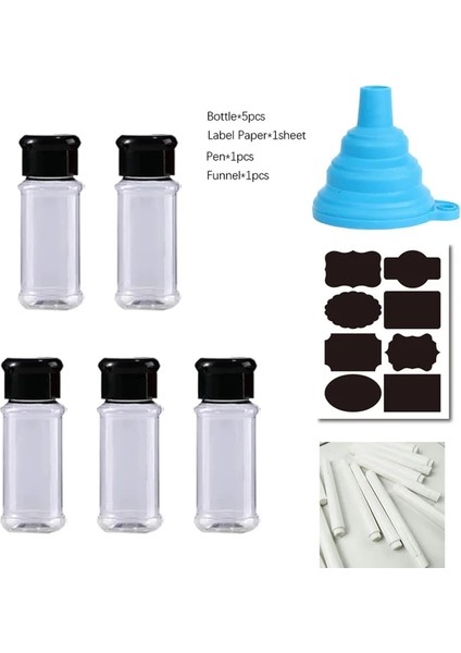 Bir 5-20 Adet 100 ml Plastik Kavanoz Baharat Tuz Biber Çalkalayıcılar Seti Barbekü Baharat Kavanoz Biber Şişesi Çeşni Mutfak Aletleri (Yurt Dışından)