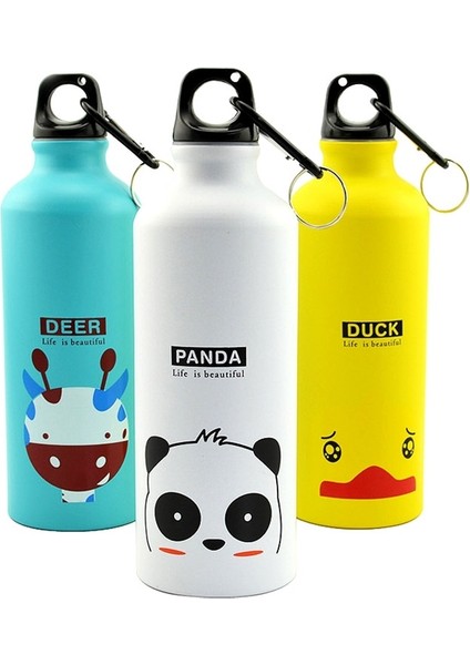 Tavşan 500ML Sevimli Su Şişesi 500 ml Güzel Hayvanlar Yaratıcı Hediye Açık Hava Taşınabilir Spor Bisiklet Kamp Yürüyüş Okul Çocuk Su Şişesi (Yurt Dışından)