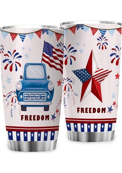Stil 2 Amerikan Bayrağı Desen Bardak 20 Oz Paslanmaz Çelik Yalıtımlı Bardaklar Kapaklı Bardaklar Kahve Seyahat Kupa Bardak Erkekler Için Baba (Yurt Dışından)