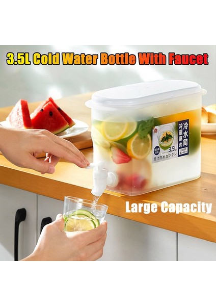 1.8l Soğuk Su Isıtıcısı 3.5l Musluklu Soğuk Su Şişesi Buzdolabı Büyük Kapasiteli Limonlu Drinkware Meyve Çaydanlığı Soğuk Demleme Şişesi Soğuk Su Isıtıcısı Tankı (Yurt Dışından) fiyatları