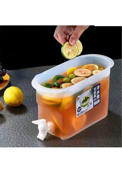 1.8l Soğuk Su Isıtıcısı 3.5l Musluklu Soğuk Su Şişesi Buzdolabı Büyük Kapasiteli Limonlu Drinkware Meyve Çaydanlığı Soğuk Demleme Şişesi Soğuk Su Isıtıcısı Tankı (Yurt Dışından) modelleri