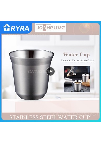 01 86ML 86/160ML Çift Katmanlı Paslanmaz Çelik Bardak Kaymaz Damla Geçirmez Kolay Temizlenebilir Yalıtım Çay Fincanı Şarap Bardağı Mutfak Aksesuarları (Yurt Dışından) indirimleri