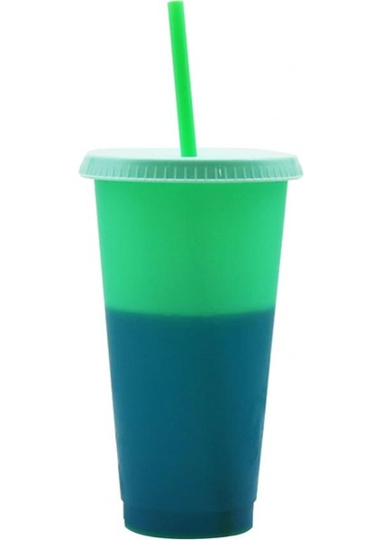 Turuncu 720 ml Renk Değişikliği Fincan Sabit Halka Isı Yalıtımı Koku Yok Renk Değiştiren Soğuk Kapaklı Bardak Ev Spor Kamp Için Saman Yeni (Yurt Dışından)