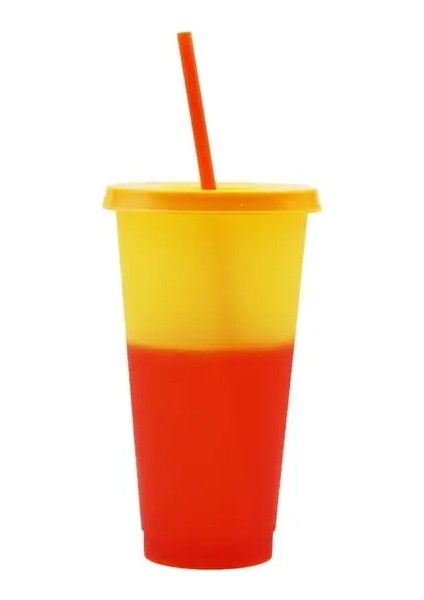 Turuncu 720 ml Renk Değişikliği Fincan Sabit Halka Isı Yalıtımı Koku Yok Renk Değiştiren Soğuk Kapaklı Bardak Ev Spor Kamp Için Saman Yeni (Yurt Dışından) fiyatları