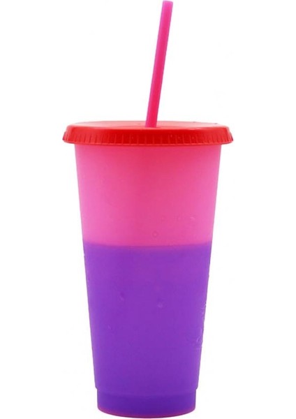 Turuncu 720 ml Renk Değişikliği Fincan Sabit Halka Isı Yalıtımı Koku Yok Renk Değiştiren Soğuk Kapaklı Bardak Ev Spor Kamp Için Saman Yeni (Yurt Dışından) modelleri