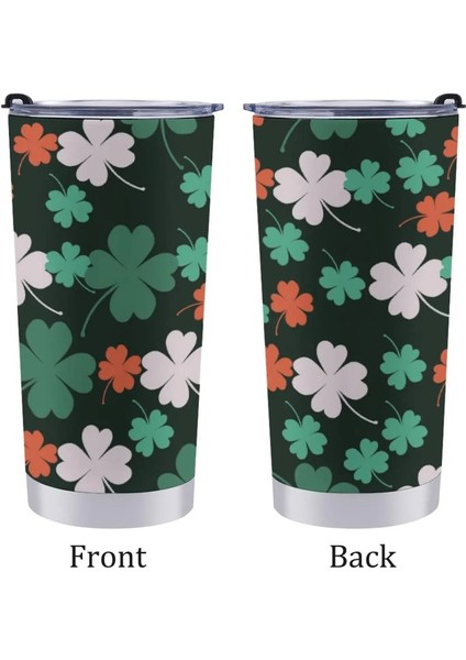 Stil 1 Dört Yapraklı Yonca 20 Oz Paslanmaz Çelik Tumbler Içecek Kupası Kahve Kapaklı Kupa Ev Ofis Seyahat Araba Hediye Için Erkek Kız Çocuklar Için (Yurt Dışından) fiyatları