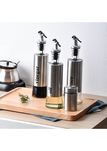 Yağ 300ML Zeytinyağı Şişesi Mutfak Cam Paslanmaz Çelik Sızdırmaz Yağ Şişesi Soya Sosu Sirke Şişe Şişesi Mutfak Pişirme Araçları (Yurt Dışından)