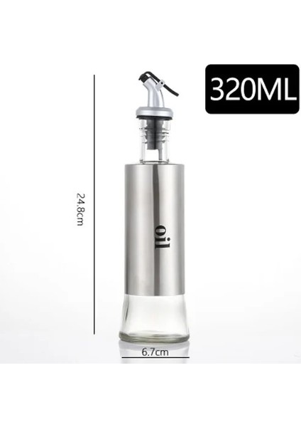 Yağ 300ML Zeytinyağı Şişesi Mutfak Cam Paslanmaz Çelik Sızdırmaz Yağ Şişesi Soya Sosu Sirke Şişe Şişesi Mutfak Pişirme Araçları (Yurt Dışından)