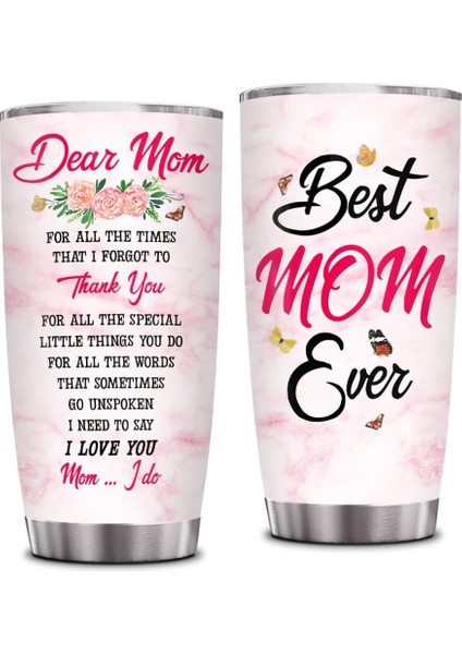 Stil Anne Için 4 Hediye - Kapaklı Anne Bardak Bardak 20 Oz - Anneler Günü Hediyesi Çiçek Paslanmaz Çelik Bardak, Kızı Oğlundan Doğum Günü Hediyesi (Yurt Dışından) modelleri