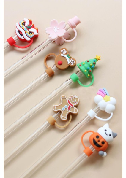 16 Karikatür Silikon Saman Ipuçları Kullanımlık Içme Toz Kapağı Sıçrama Geçirmez Fişler Kapak Yaratıcı Fincan Aksesuarı 6-8mm Saman Sızdırmazlık Araçları (Yurt Dışından) fırsatları