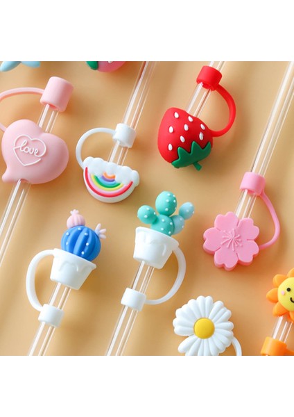 16 Karikatür Silikon Saman Ipuçları Kullanımlık Içme Toz Kapağı Sıçrama Geçirmez Fişler Kapak Yaratıcı Fincan Aksesuarı 6-8mm Saman Sızdırmazlık Araçları (Yurt Dışından) indirimleri