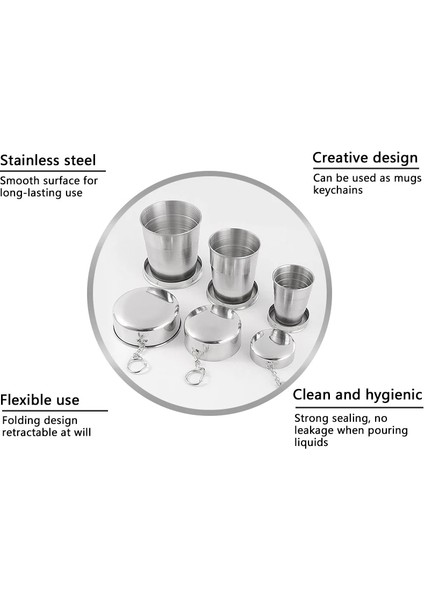 250 ml 75/150/250 ml Paslanmaz Çelik Katlanır Bardak Taşınabilir Teleskopik Bardak Katlanabilir Bardak Açık Kamp Için Dayanıklı Geri Çekilebilir Bardak (Yurt Dışından) modelleri