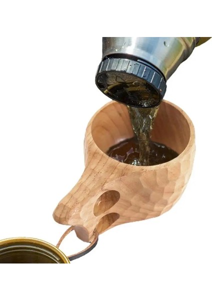 Ayı Finlandiya Kuksa Taşınabilir Kahve Kupa Kauçuk Ahşap Saplı Iki Delik Inek Derisi Halat Kanca Suyu Süt Çay Kahve Içme Bardağı Drinkware (Yurt Dışından) modelleri