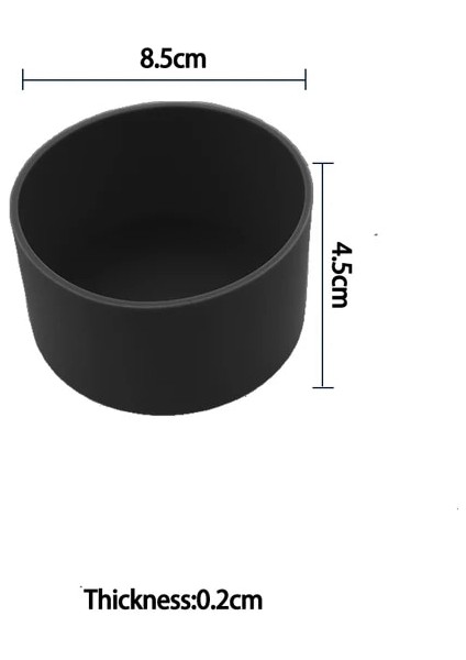 Daha Iyi Bir Yaşam Için Siyah 1 Adet 8.5cm Yumuşak Silikon Kap Alt Kılıf Koruyucu Kovan Cam Su Çay Şişesi Anti Hasar Aksesuarları (Yurt Dışından)