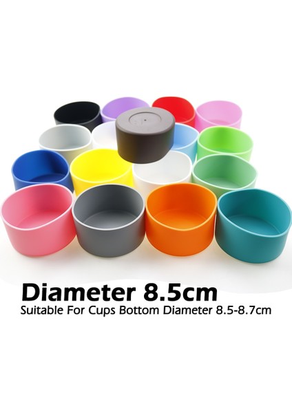 Daha Iyi Bir Yaşam Için Siyah 1 Adet 8.5cm Yumuşak Silikon Kap Alt Kılıf Koruyucu Kovan Cam Su Çay Şişesi Anti Hasar Aksesuarları (Yurt Dışından)