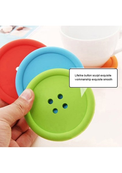 Kahverengi 1 Pc Yaratıcı Ev Isıya Dayanıklı Yuvarlak Su Altlığı Kaymaz Yalıtım Pedi Silikon Masa Mat Basit Düğme Coaster (Yurt Dışından) modelleri