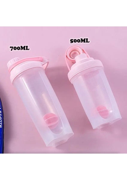 Pembe 501-600ML 500ML/700ML Protein Tozu Çalkalayıcı Şişe Kahve Süt Karıştırma Kupa Spor Spor Su Şişeleri Taşınabilir Milkshake Karıştırma Kupası (Yurt Dışından)