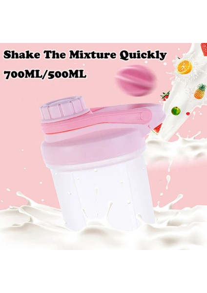 Pembe 501-600ML 500ML/700ML Protein Tozu Çalkalayıcı Şişe Kahve Süt Karıştırma Kupa Spor Spor Su Şişeleri Taşınabilir Milkshake Karıştırma Kupası (Yurt Dışından) modelleri